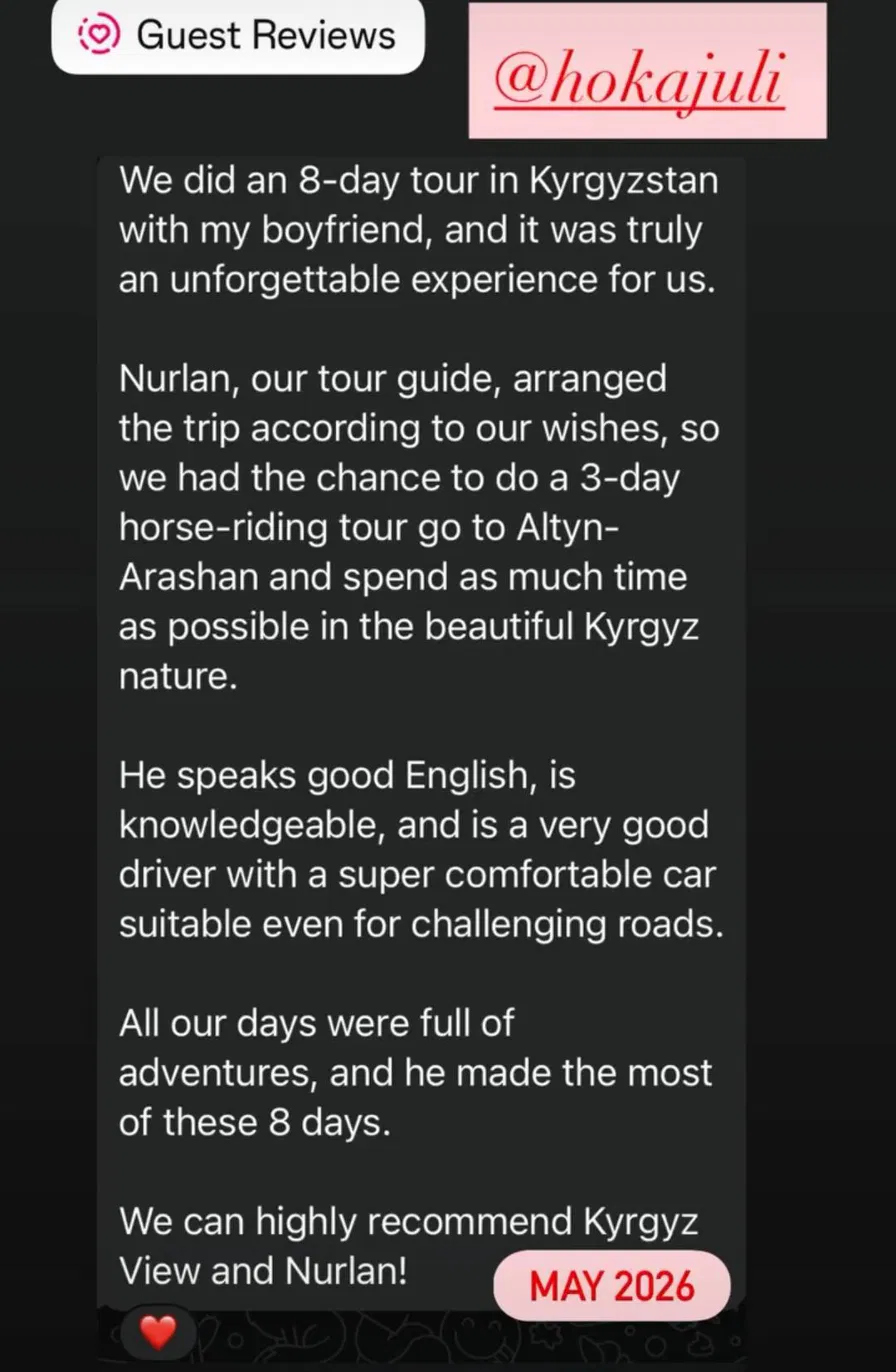 May 2026 review from hokajuli about an eight-day tour
