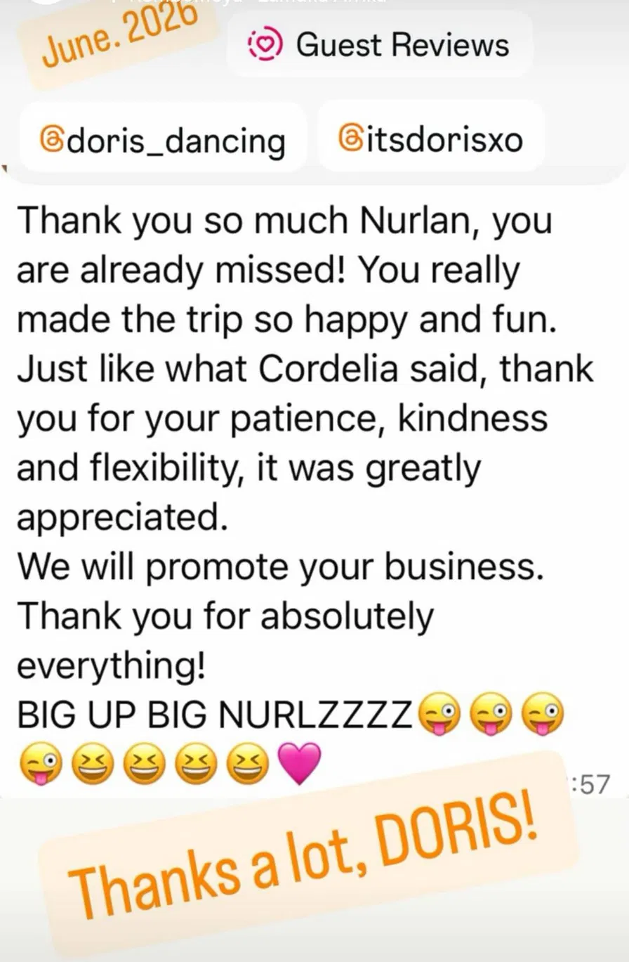 June 2026 review by Doris about Nurlan